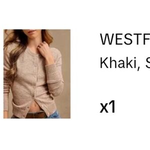 WESTFADE - Khaki Button Front Crewneck Cardigan